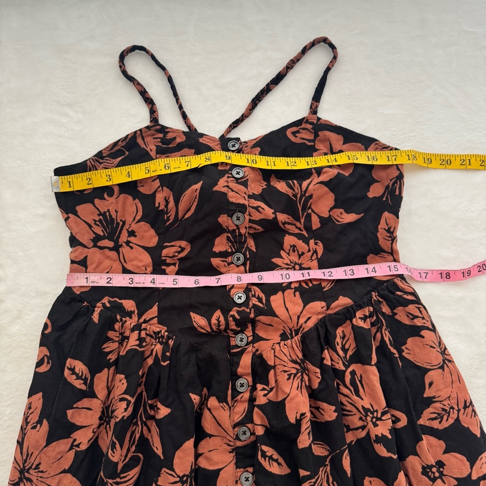 Free People Perfect Linen Sundress in Dark Combo Floral Size Large - Picture 10 of 11